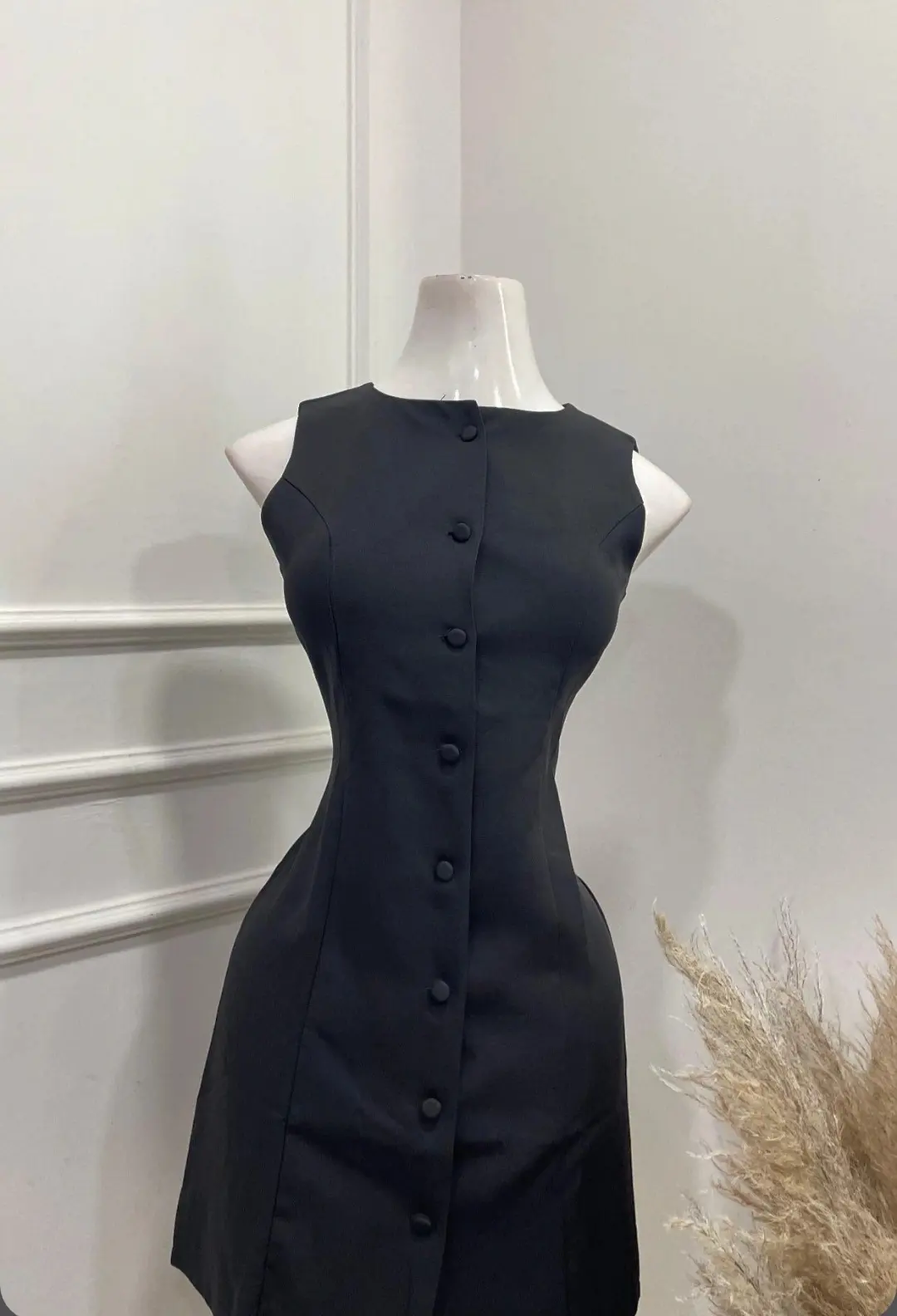 Vestido botones color negro talla s