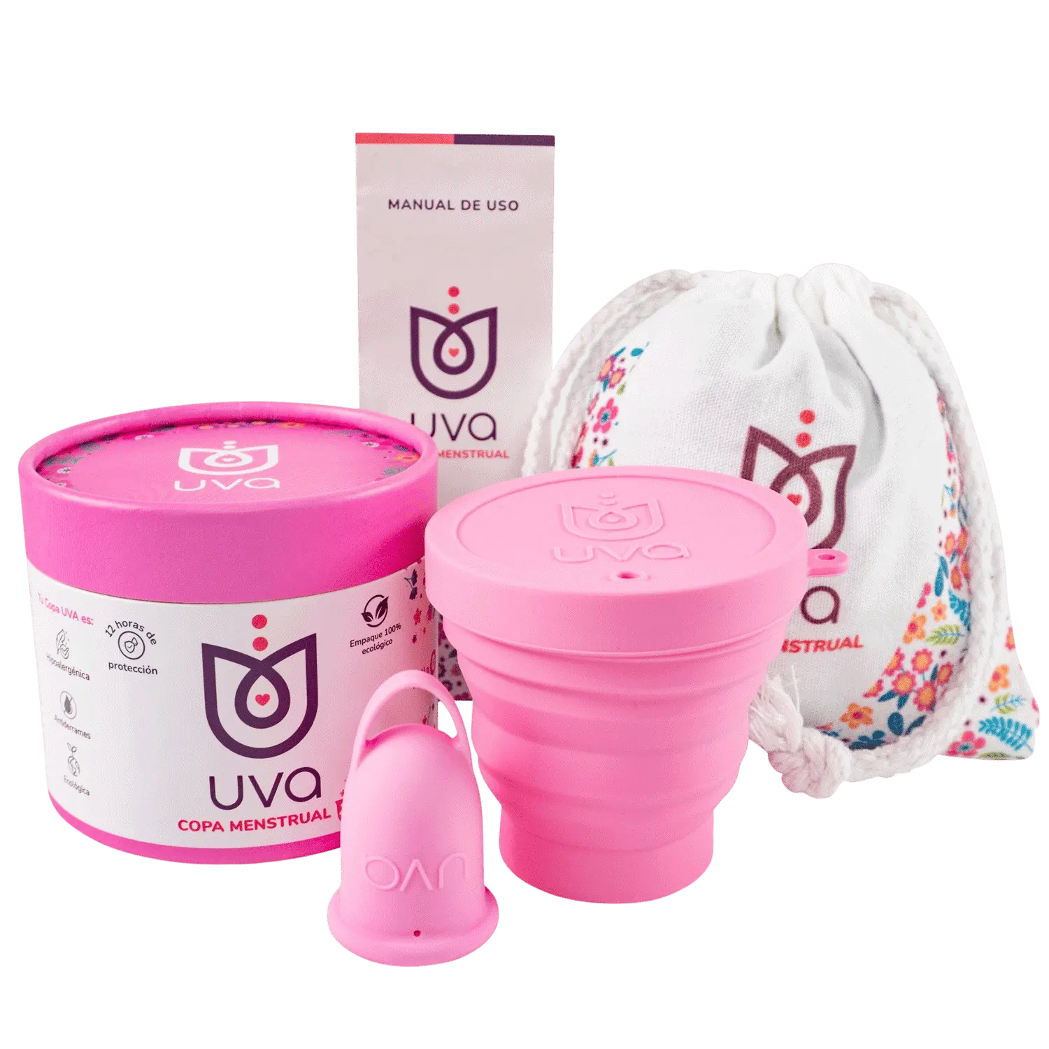 Copa menstrual uva rosado talla 0