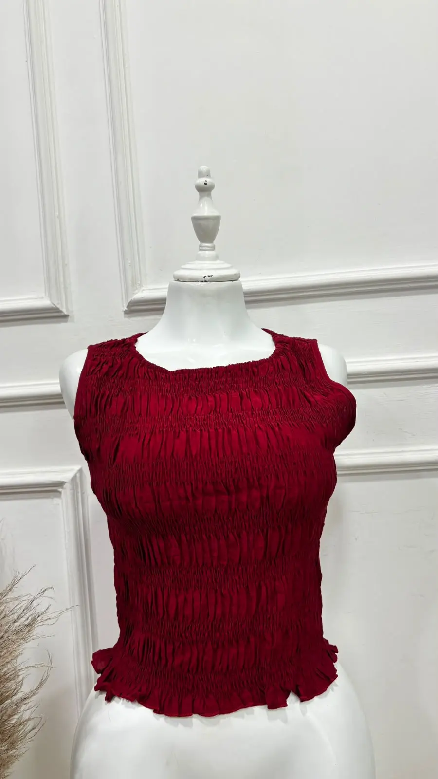 Blusa de elastico color vino talla s