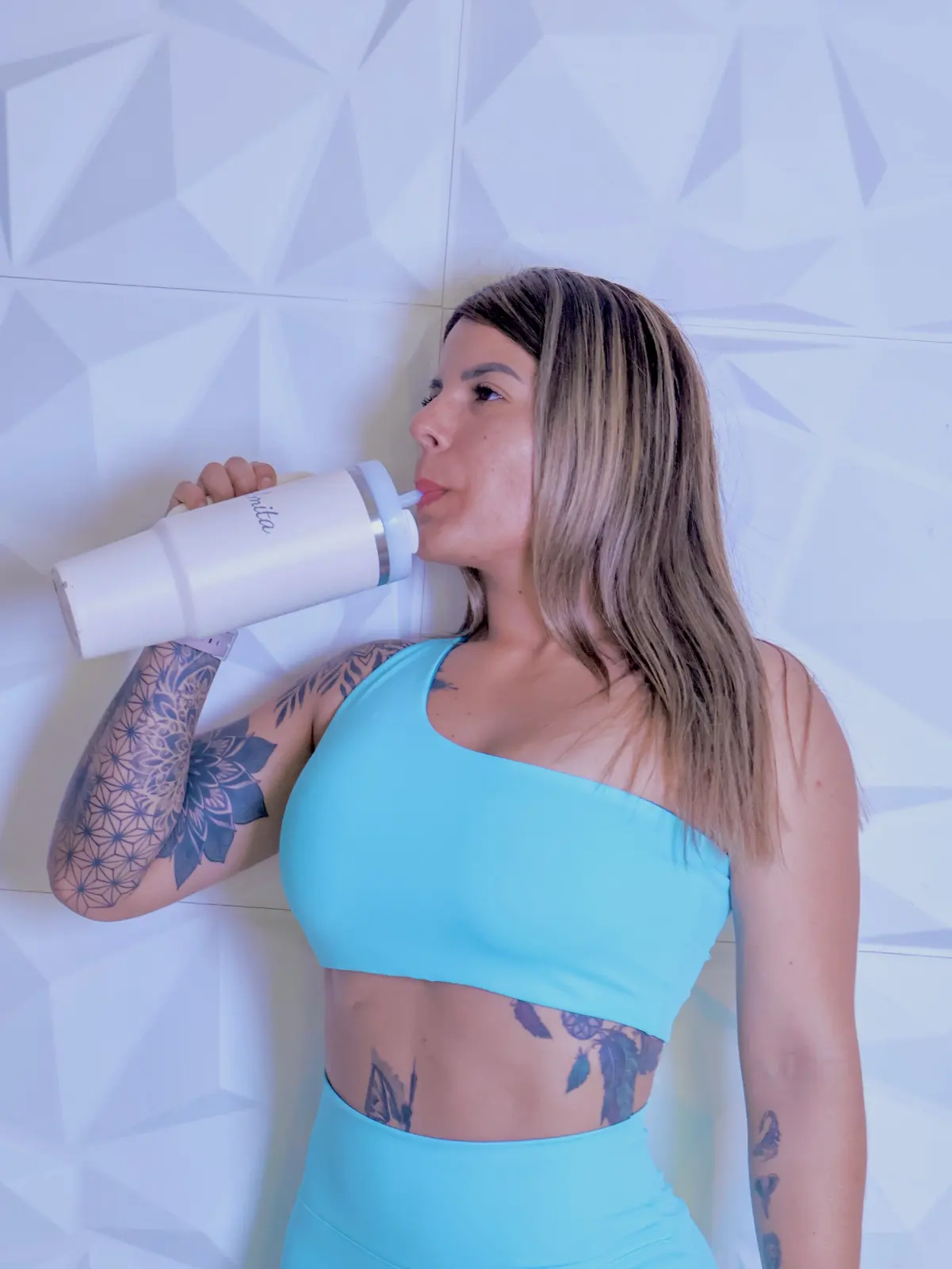 top de una manga CELESTE/AQUA M
