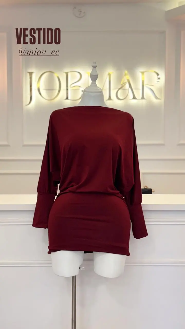 Vestido Danna corto suplex grueso vino 2-99