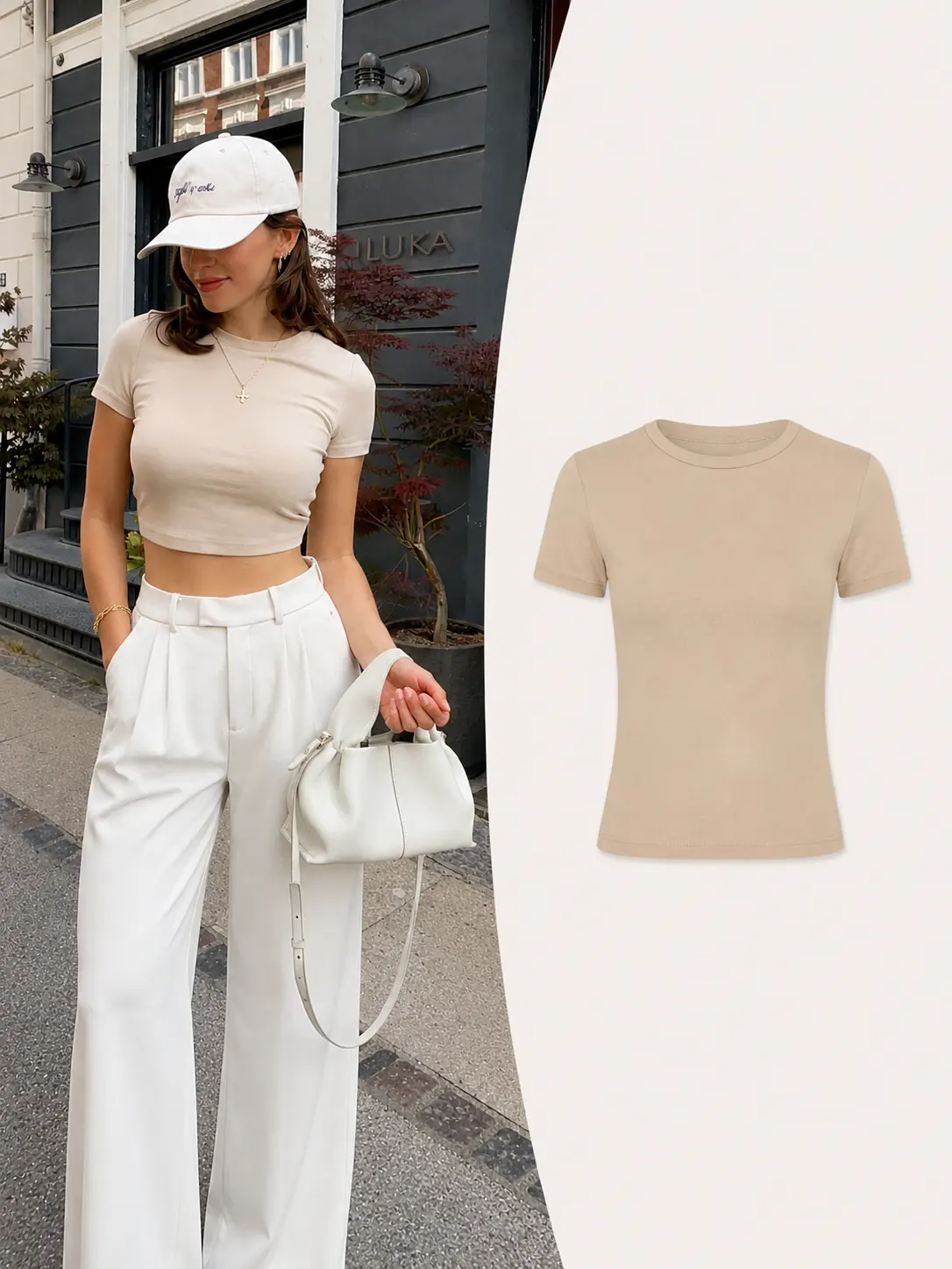 Top basico beige