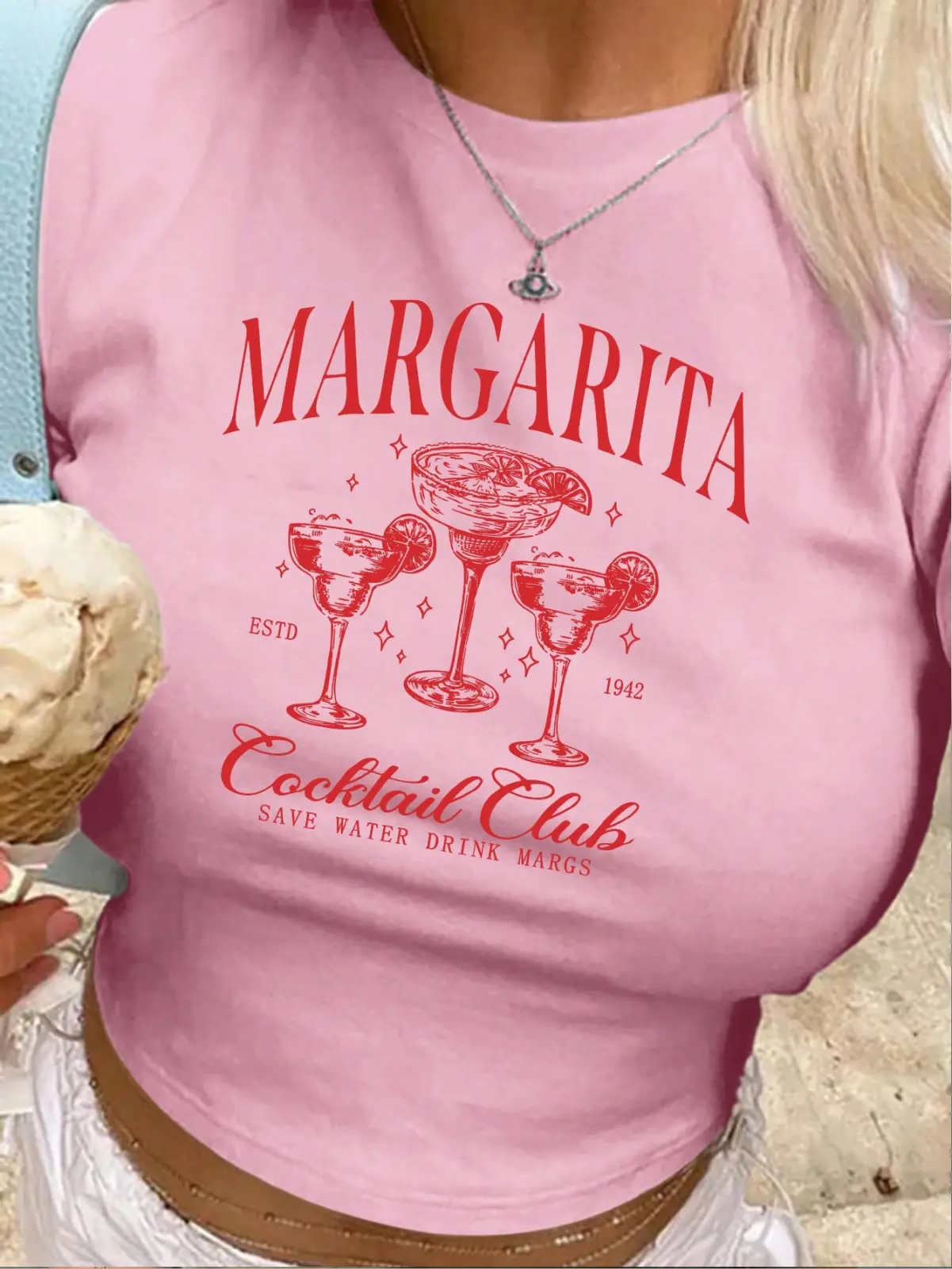 Top margarita rosada talla M