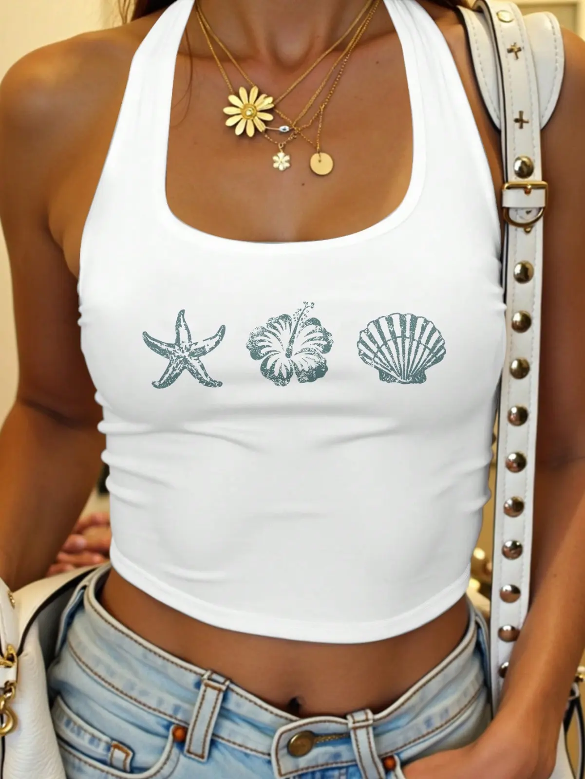 Top marina blanca talla M