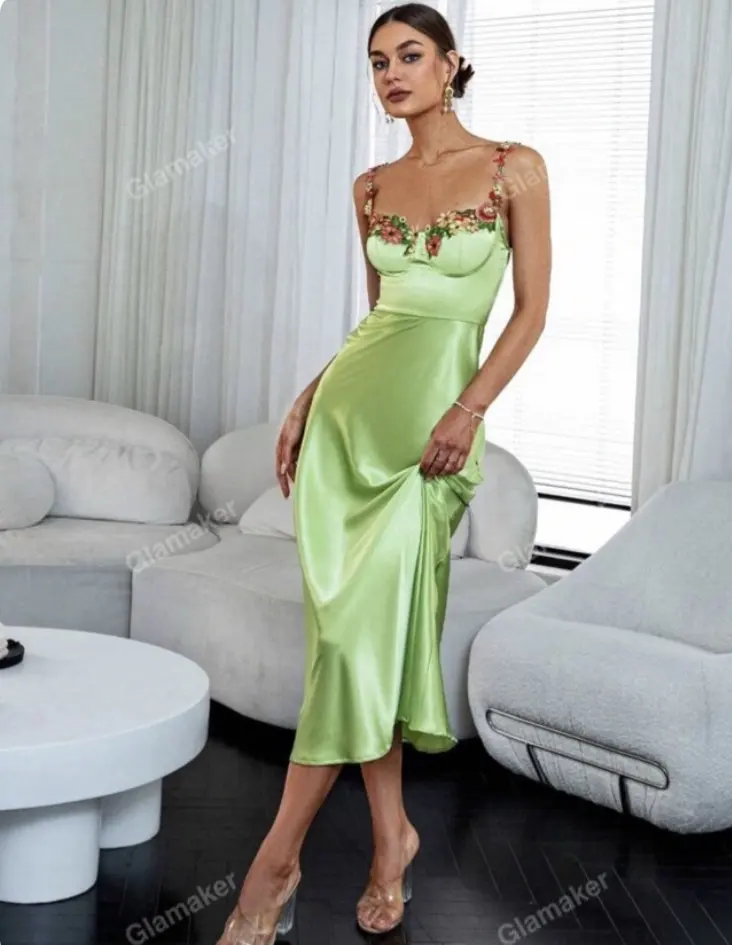 vestido verde largo talla S
