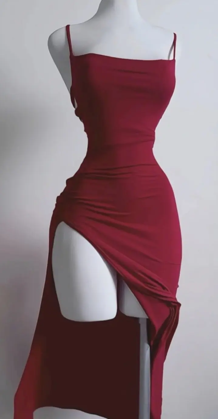 vestido rojo largo talla M