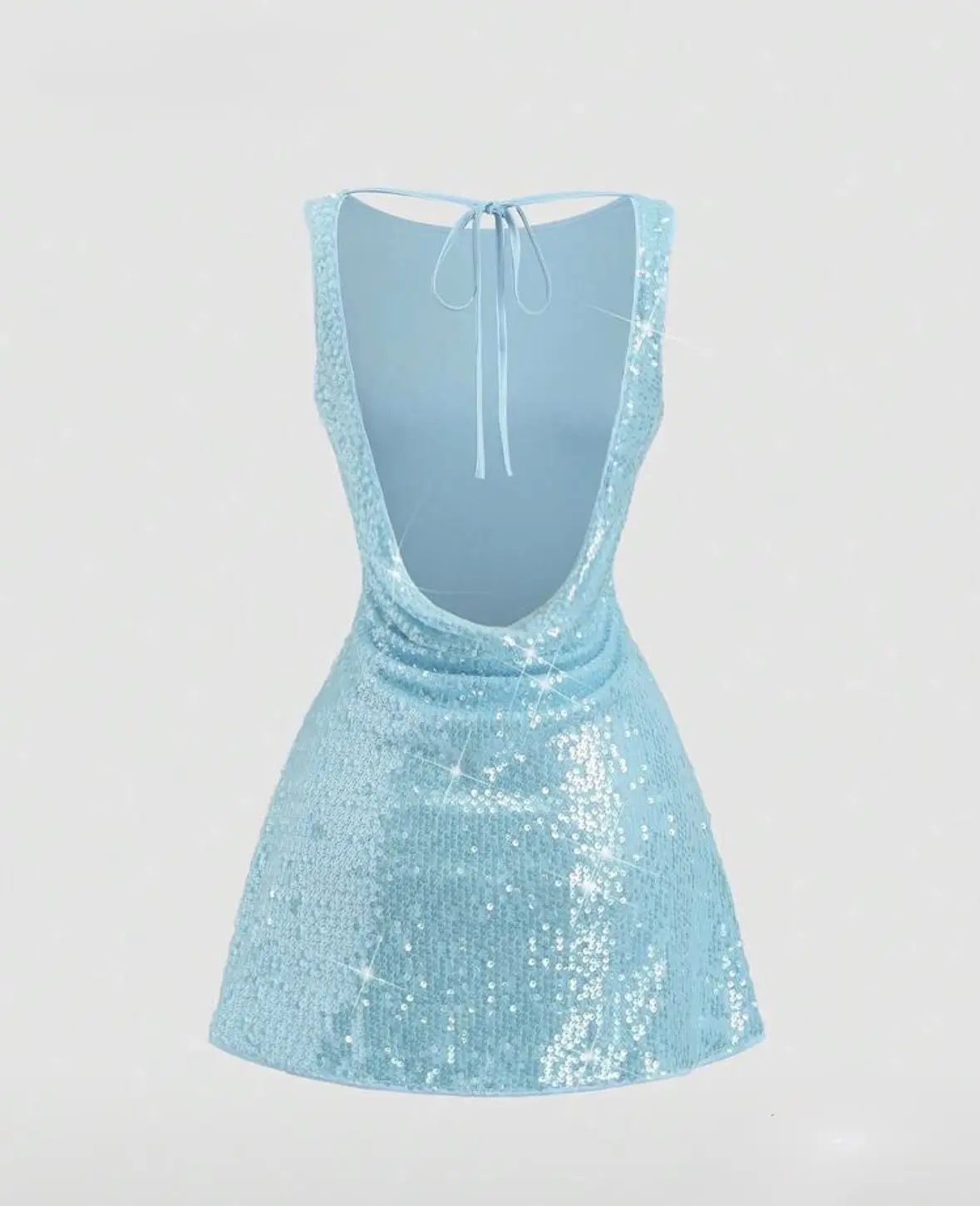 Vestido de lentejuelas en tono celeste Talla S