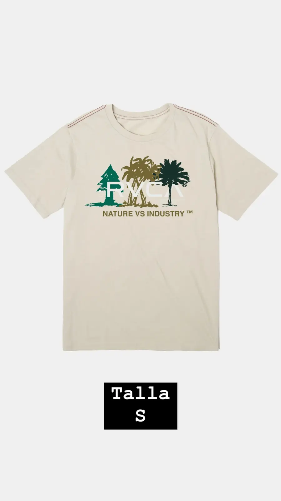 CAMISETA RVCA  GRIS  NATURE PALMERA TALLA S