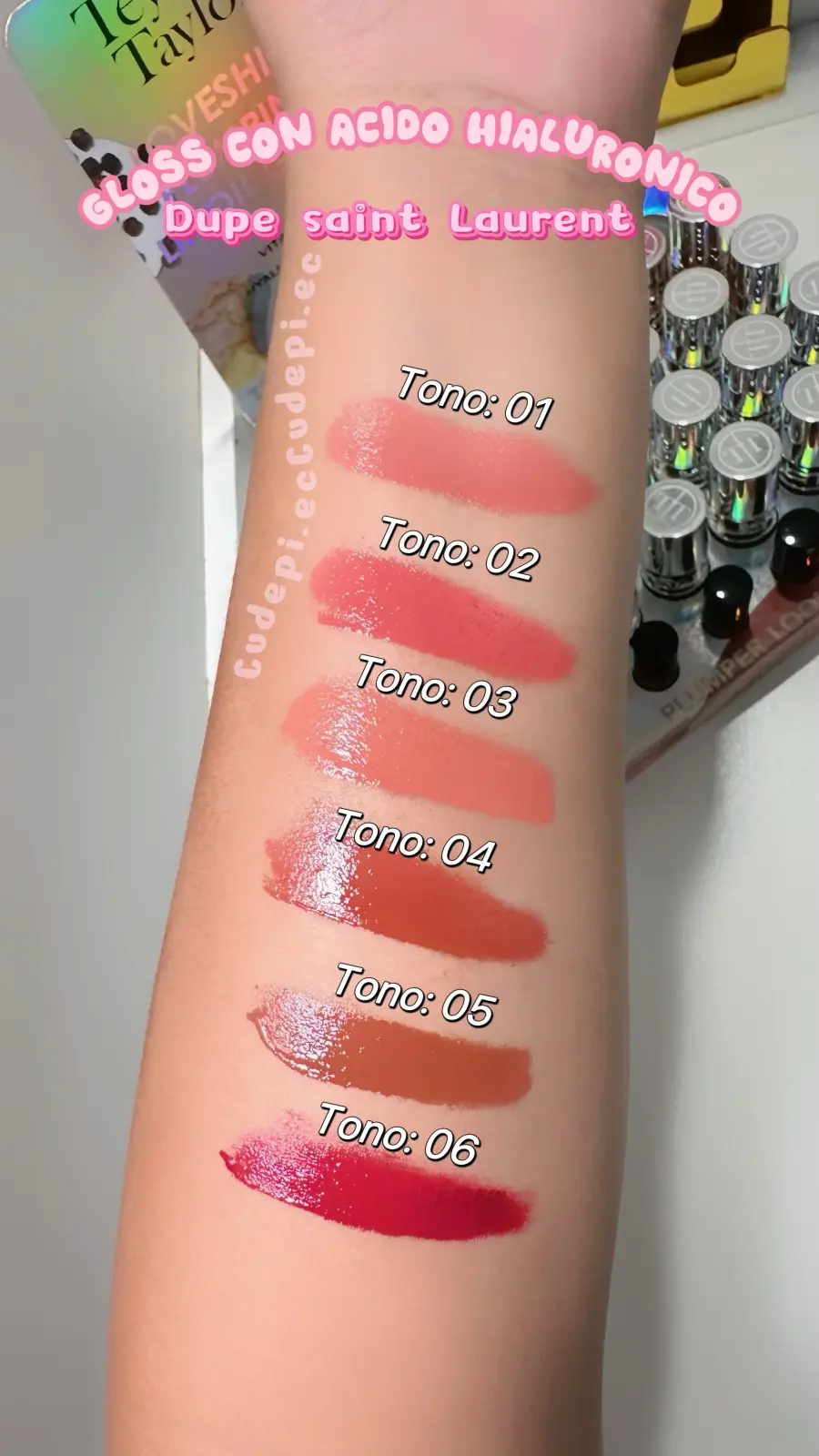 Maquillaje Gloss tt dupe Saint Laurent tono 01
