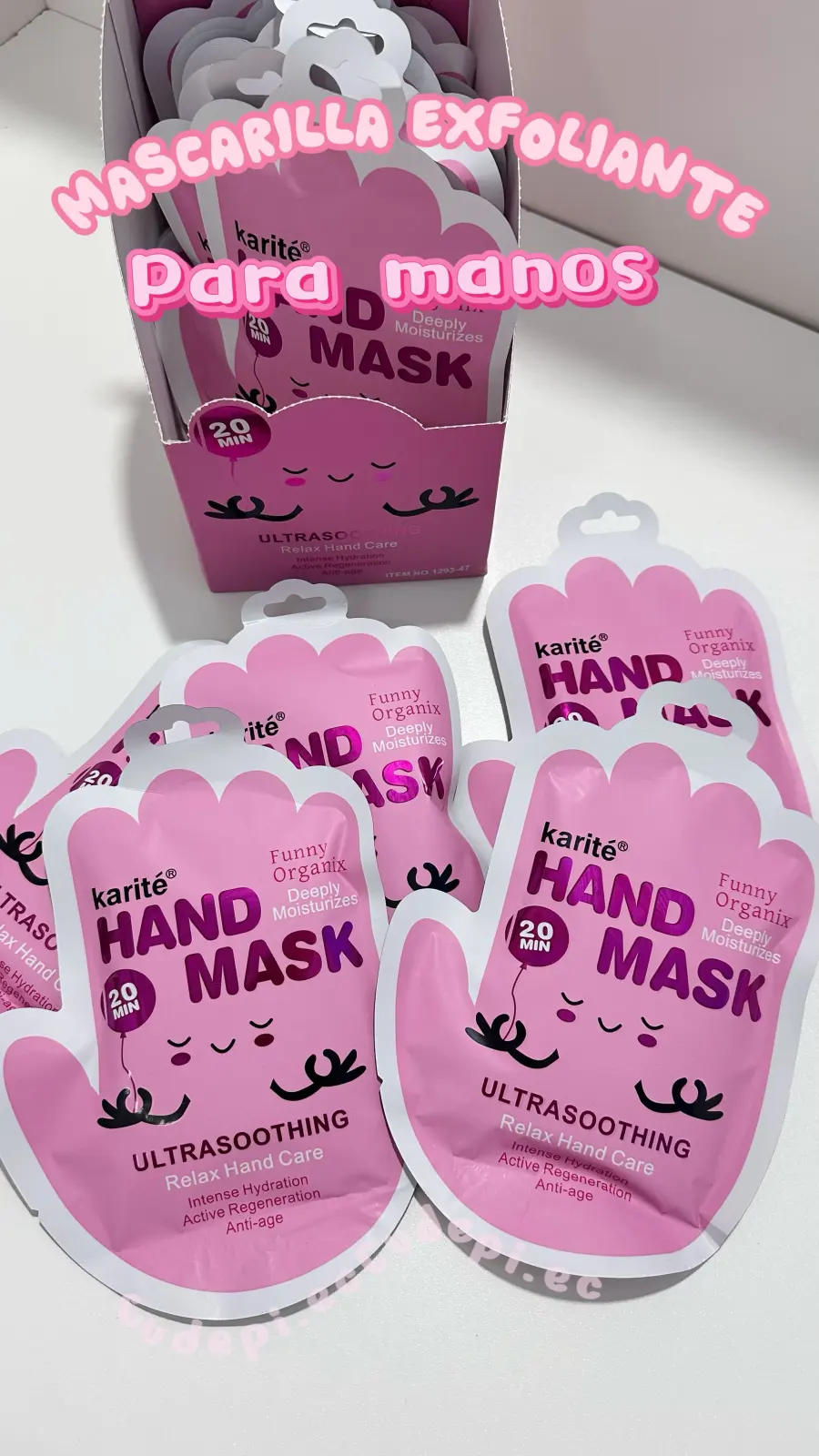 Karite mascarilla exfoliante guantes manos ( maquillaje)