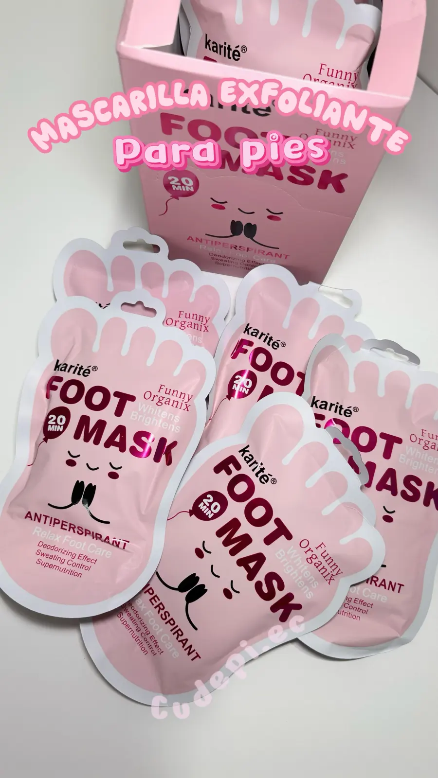 Karite mascarilla exfoliante guantes pies ( maquillaje)