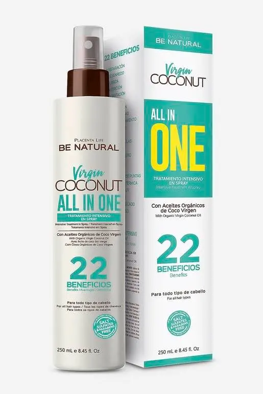 Be natural spray tratamiento para todo tipo de cabellos virgin coconut