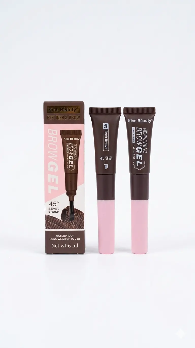 Kiss beauty maquillaje gel de cejas waterproff tono 03 eyeliner & brow