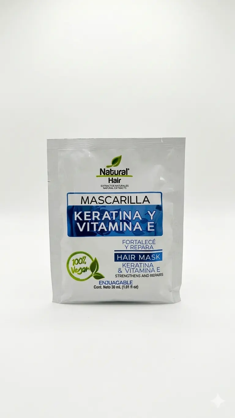 Sachet de mascarilla keratina y vitamina e