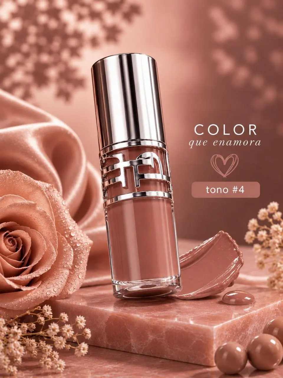 Maquillaje Gloss TT con ácido hialuronico dupe YSL tono 04