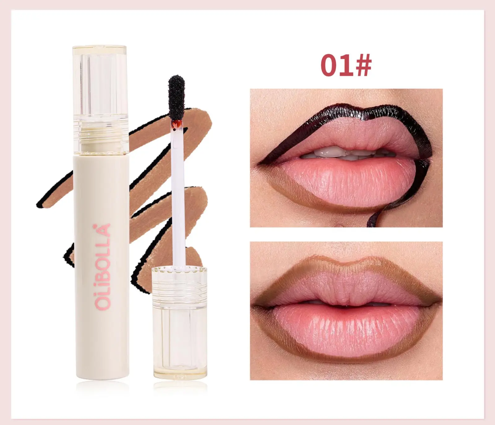 Olibolla peel off lip liner stain tono 01