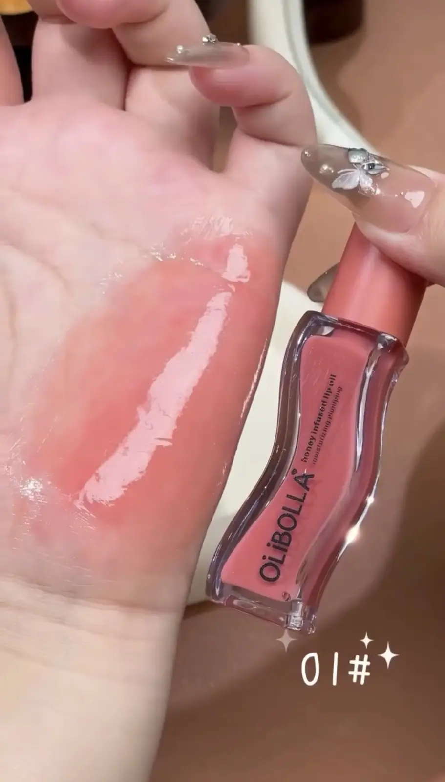 Olibolla maquillaje lip oil honey infused tono 01