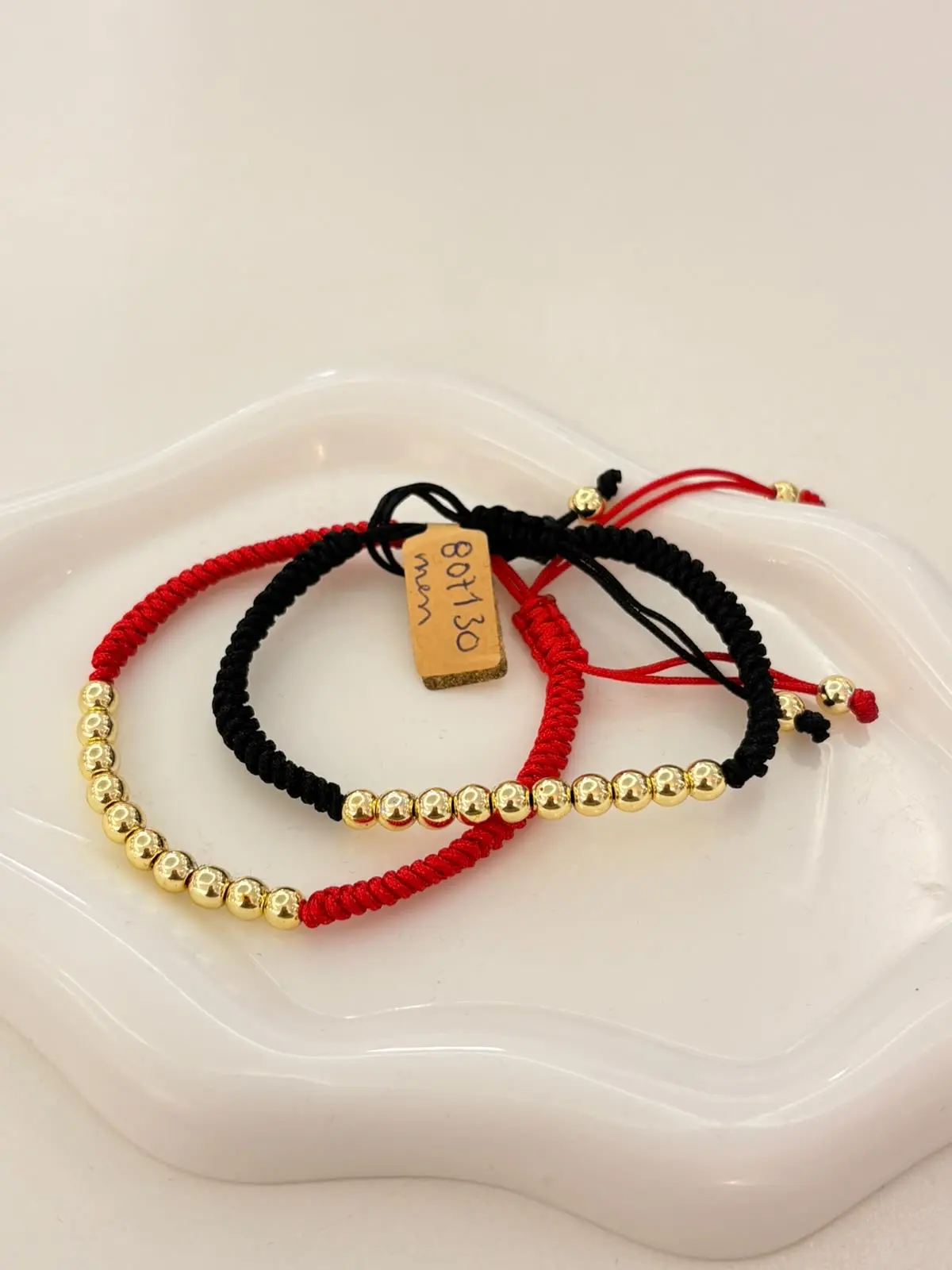 PULSERA PAREJA CUENTAS DORADAS