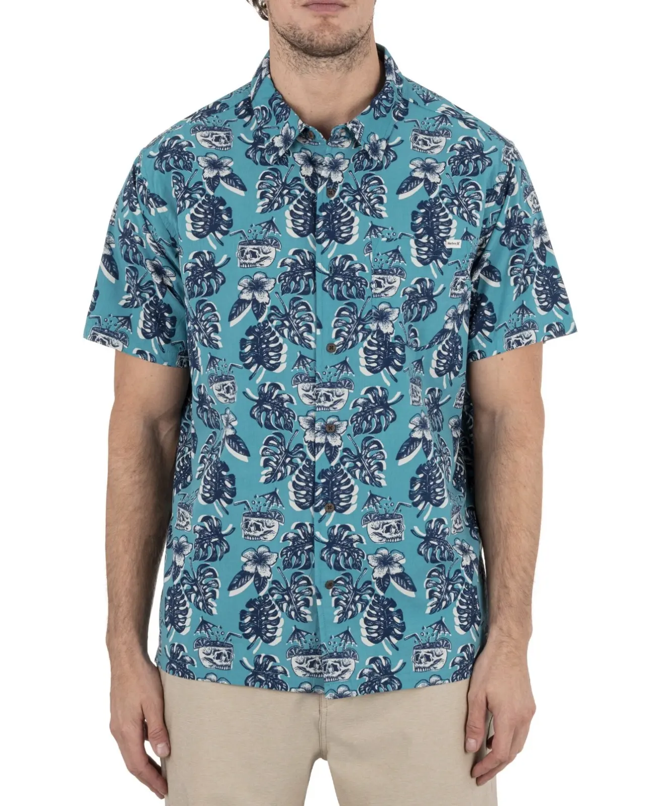 CAMISA HURLEY CELESTE CALAVERA TALLA M