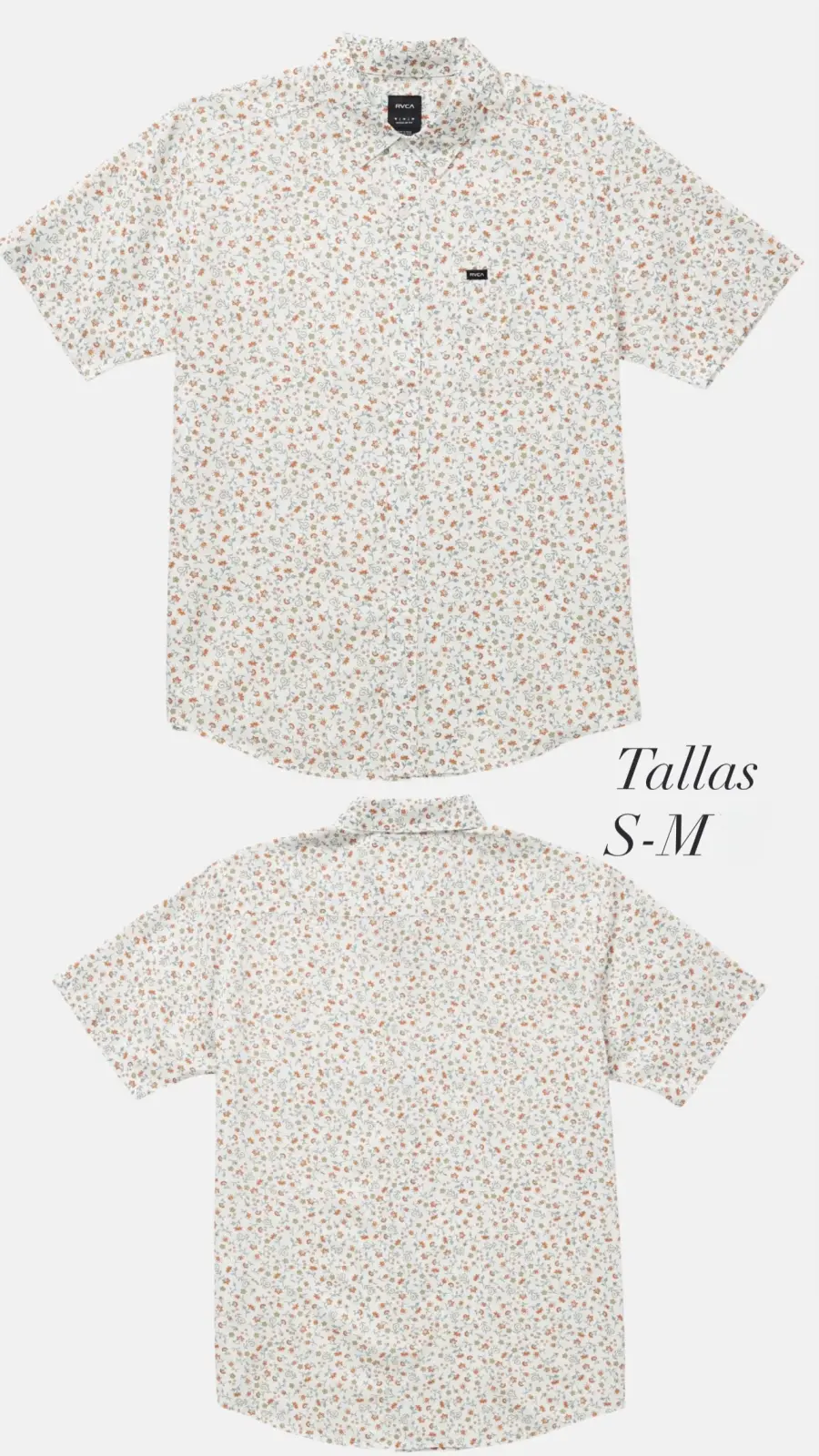 CAMISA RVCA BLANCA  FLOR TALLA S