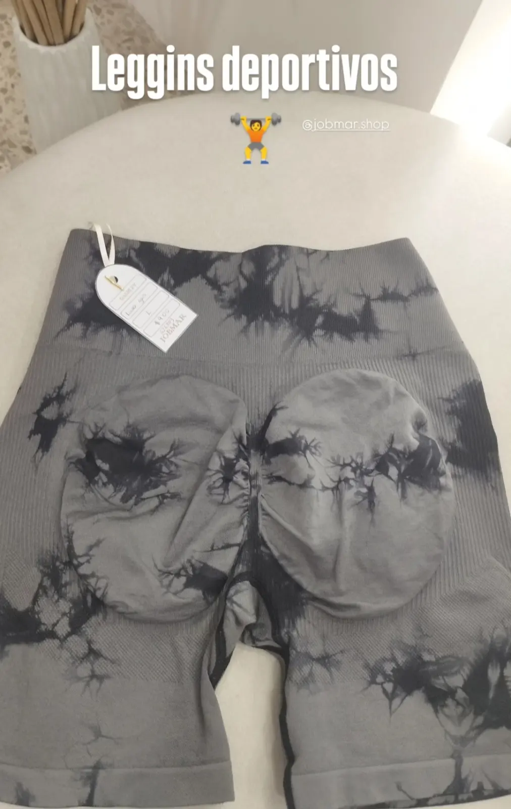 licra corta marmoleada gris  L