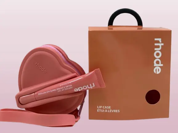 LIP CASE RHODE HEART PEACH PIT