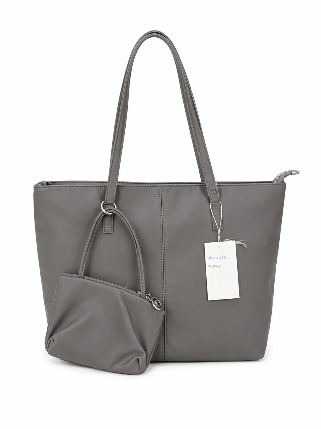 Cartera gris con mini cartera