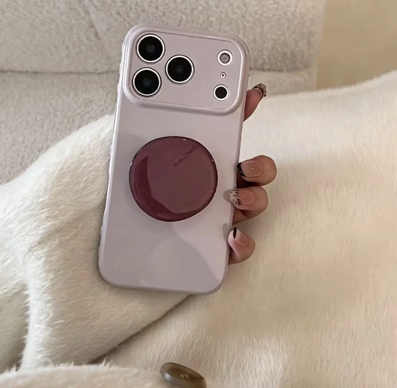 IPHONE CASE 17 PRO LILA CON SOPORTE VINO