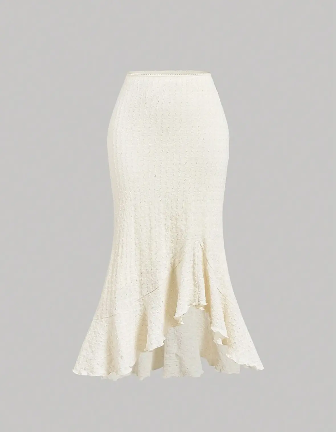 Conjunto de falda larga con vuelo y top doble forro incorporado color albaricoque Talla M
