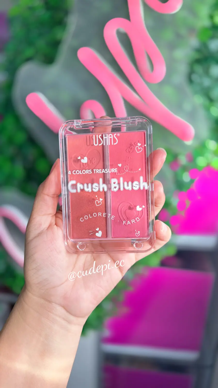 Maquillaje Ushas Paleta de rubor en polvo 4 tonos Crush Blush tono 01