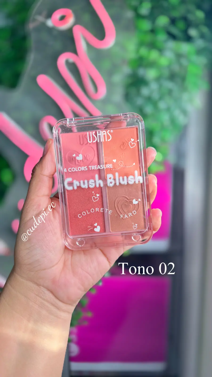 Maquillaje Ushas Paleta de rubor en polvo 4 tonos Crush Blush tono 02
