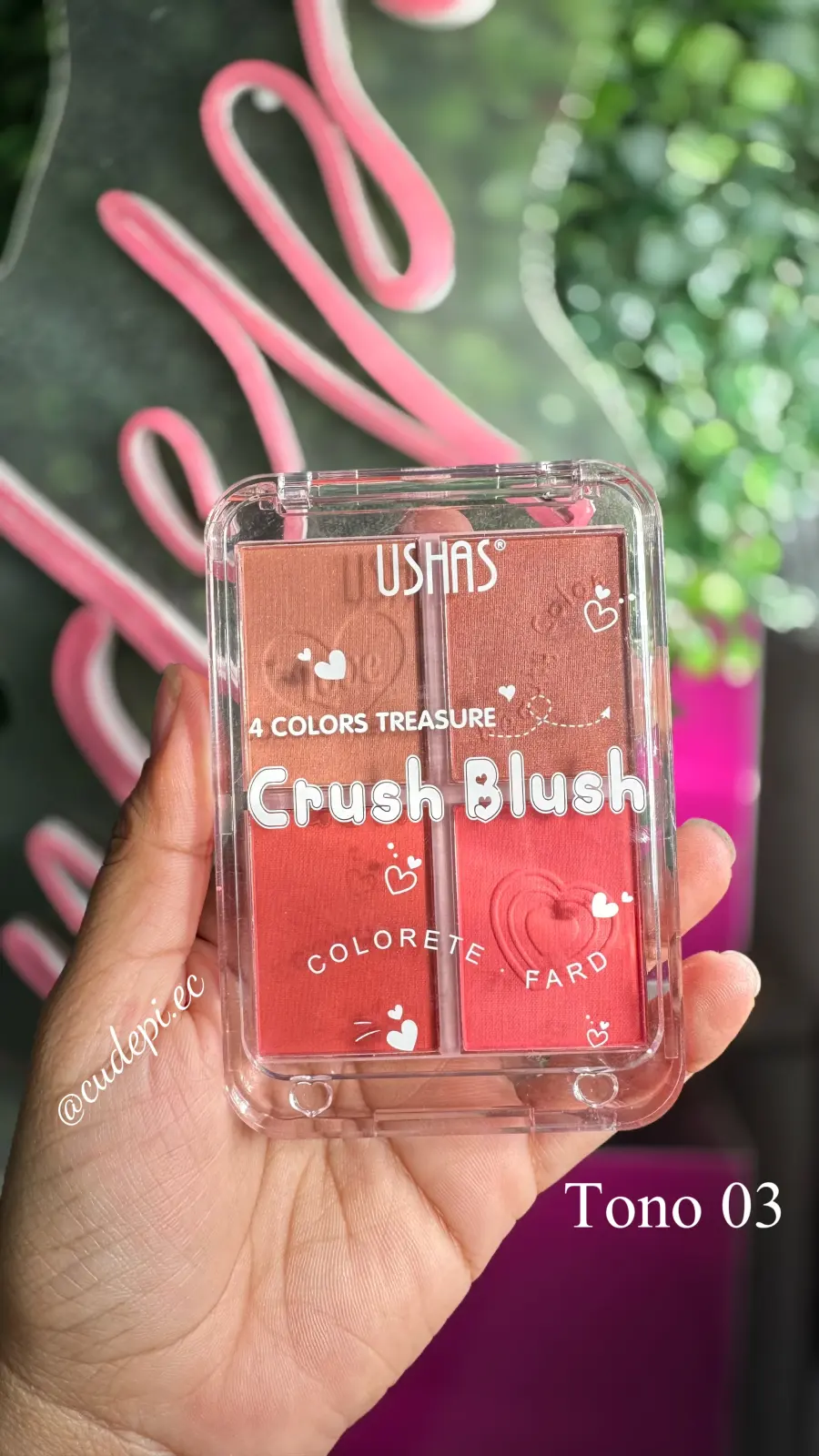 Maquillaje Ushas Paleta de rubor en polvo 4 tonos Crush Blush tono 03