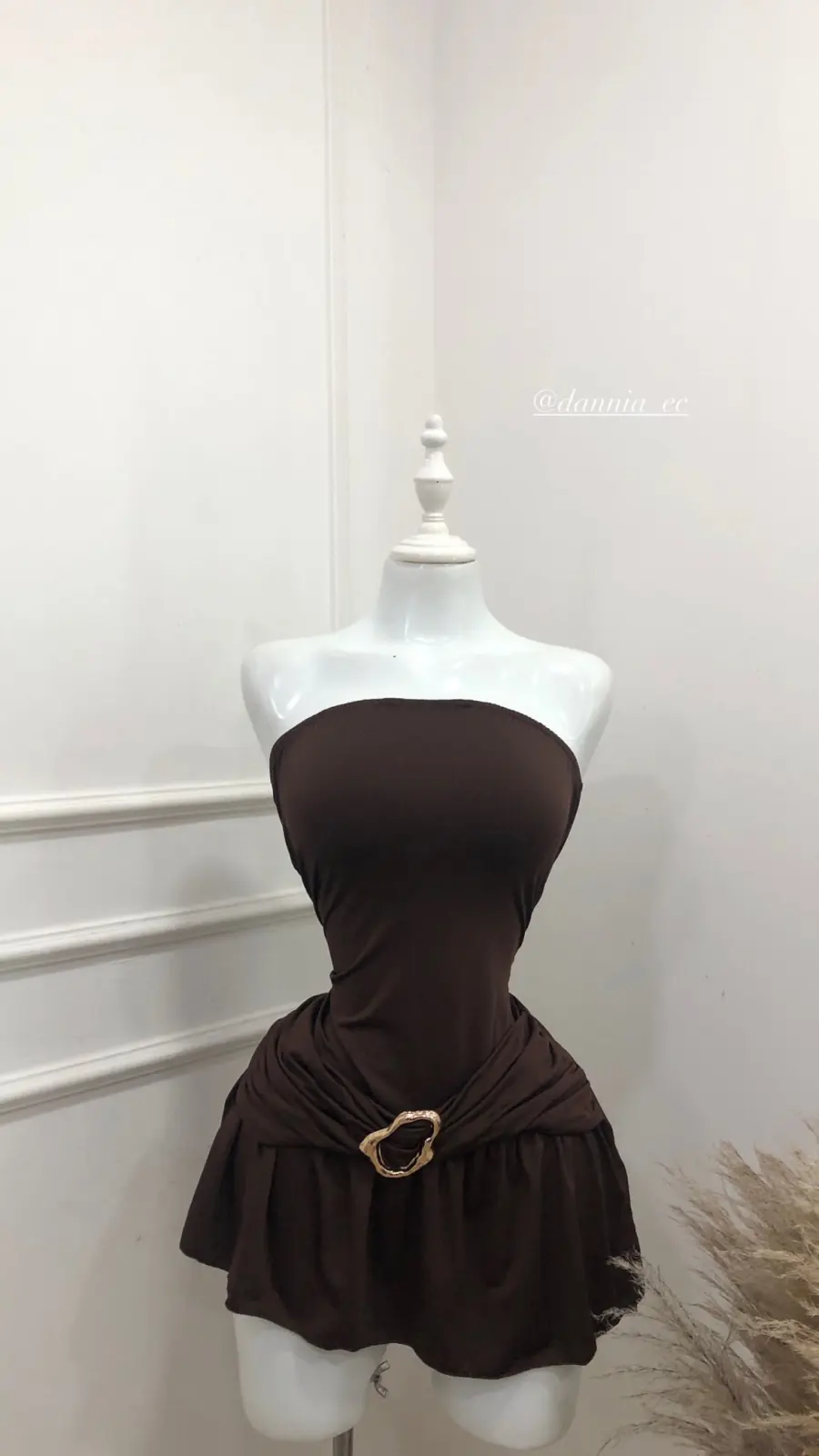 Vestido café talla M
