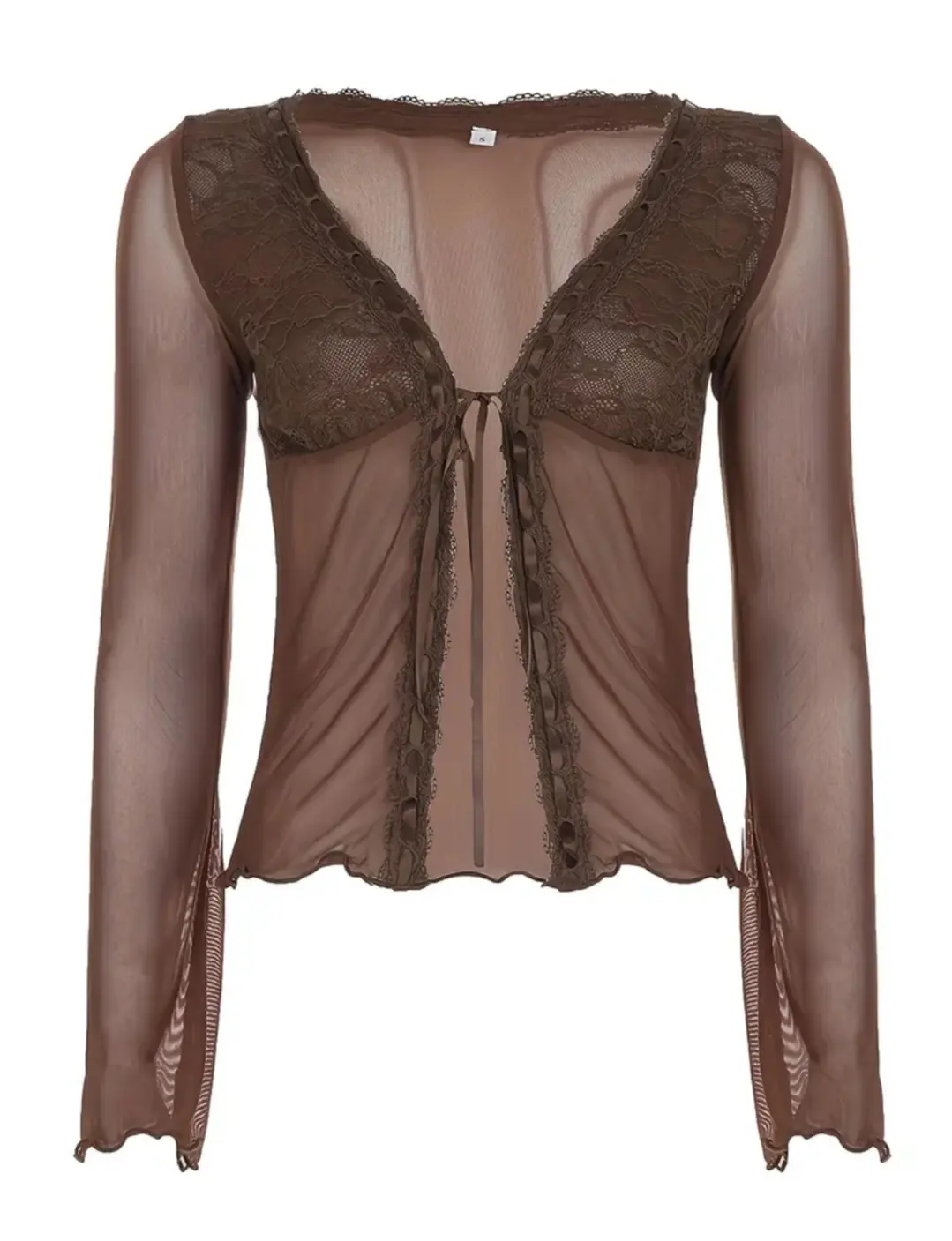 BLUSA CAFE TRANSPARENTE TALLA XS/S