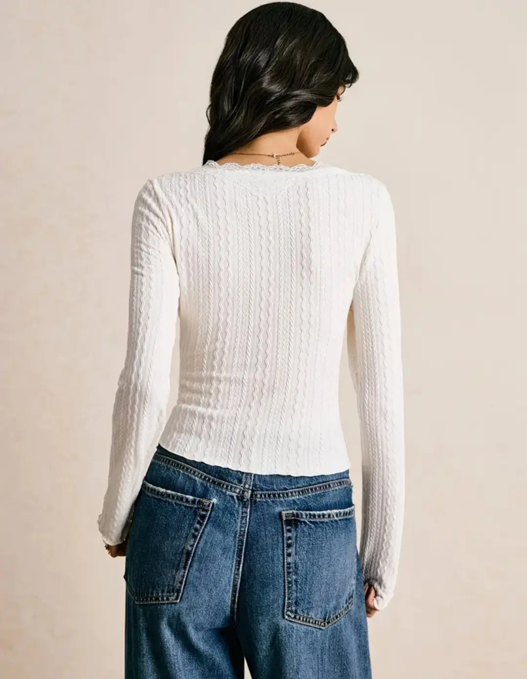 BLUSA BLANCA MANGAS LARGAS TALLA L/M