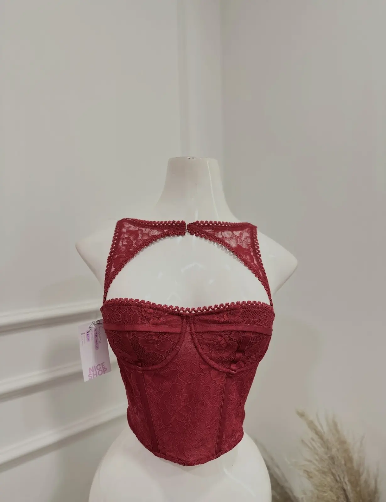 BUSTIER COLOR VINO TALLA S