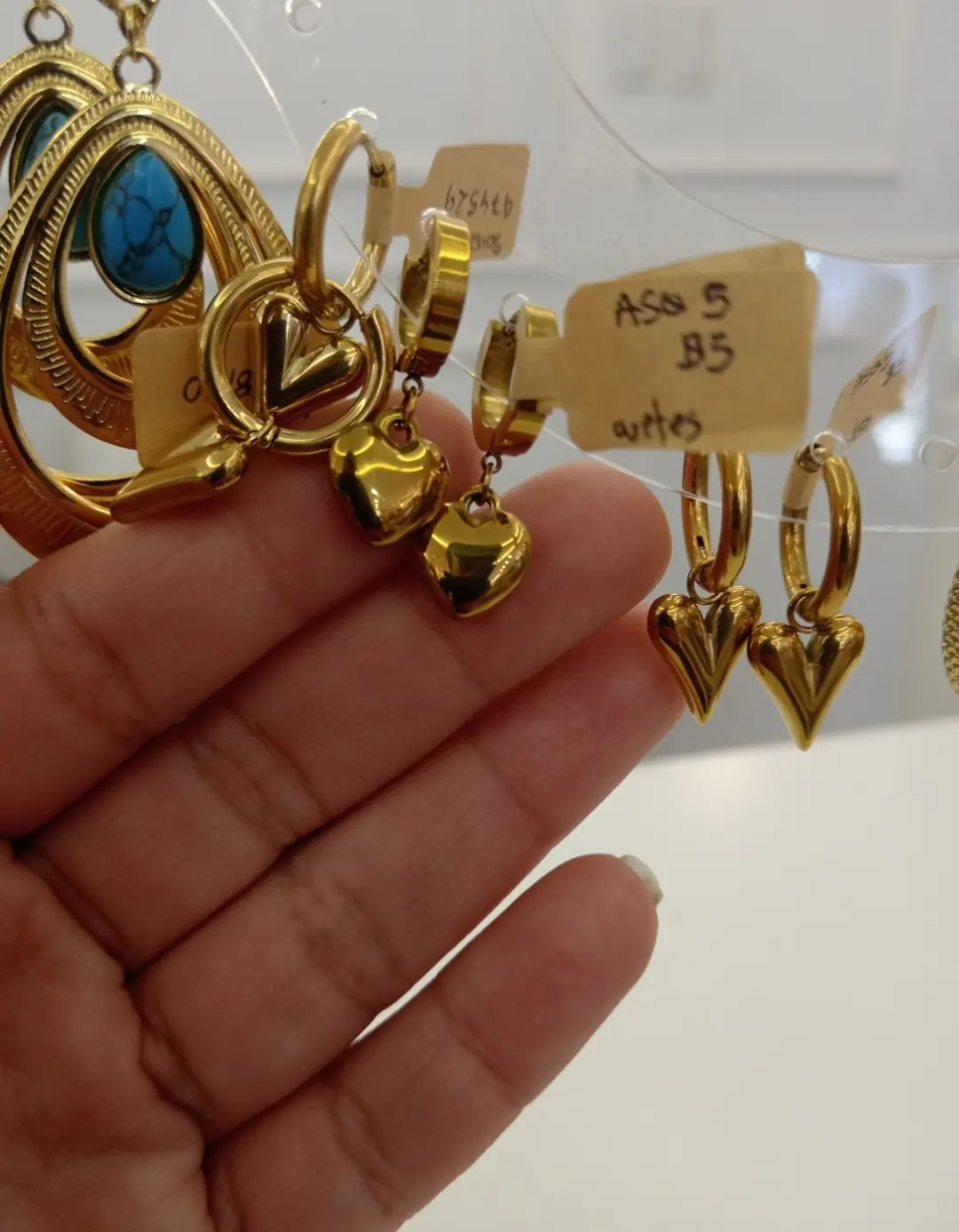 Aretes corazones tipo argolla peque ASQ5