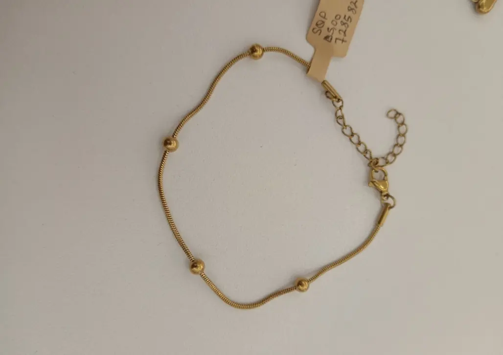 PULSERA BALINES DORADOS