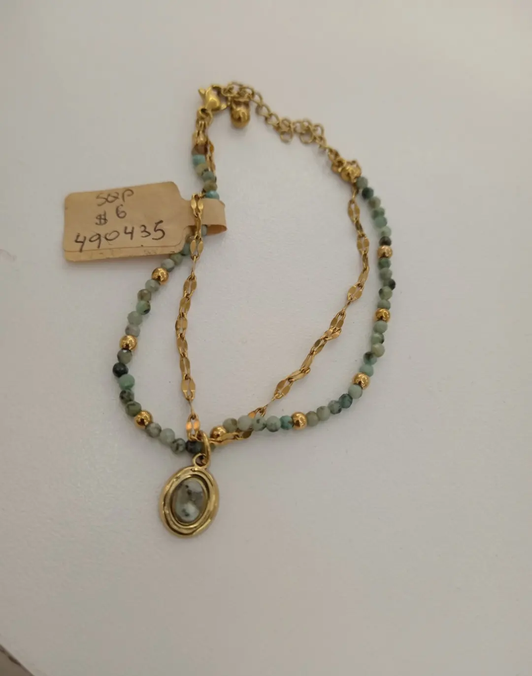 PULSERA DOBLE CRISTALES VERDES
