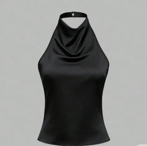 Blusa satin - color negro