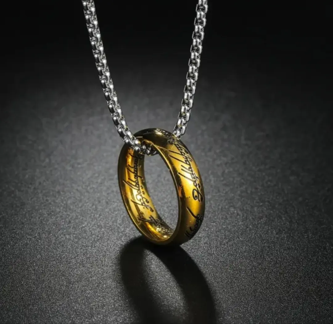 CADENA PK10 plateada anillo de poder