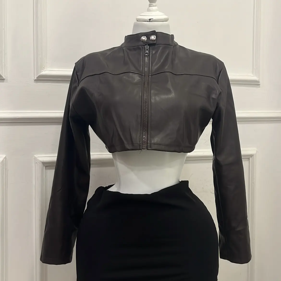 Chaquetas mini crop - marron