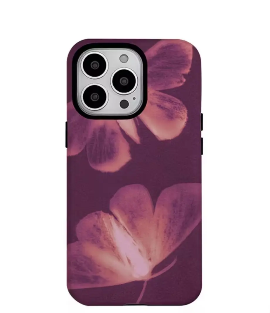 IPHONE CASE 16 PRO MORADO DISEÑO MARIPOSAS