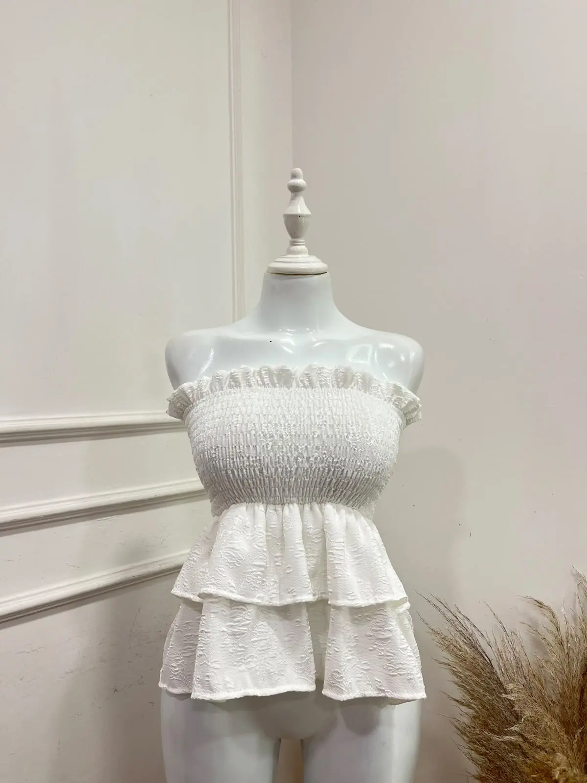 Blusas flowers strapless