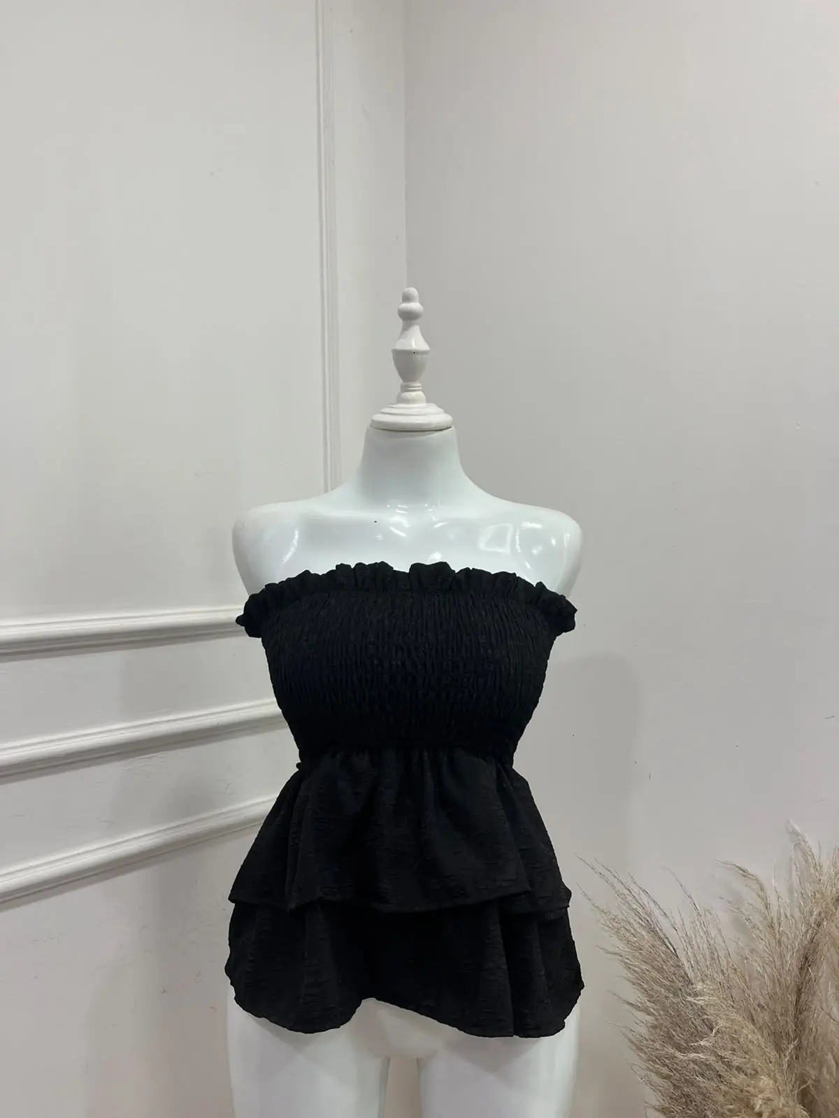 Blusas flowers strapless