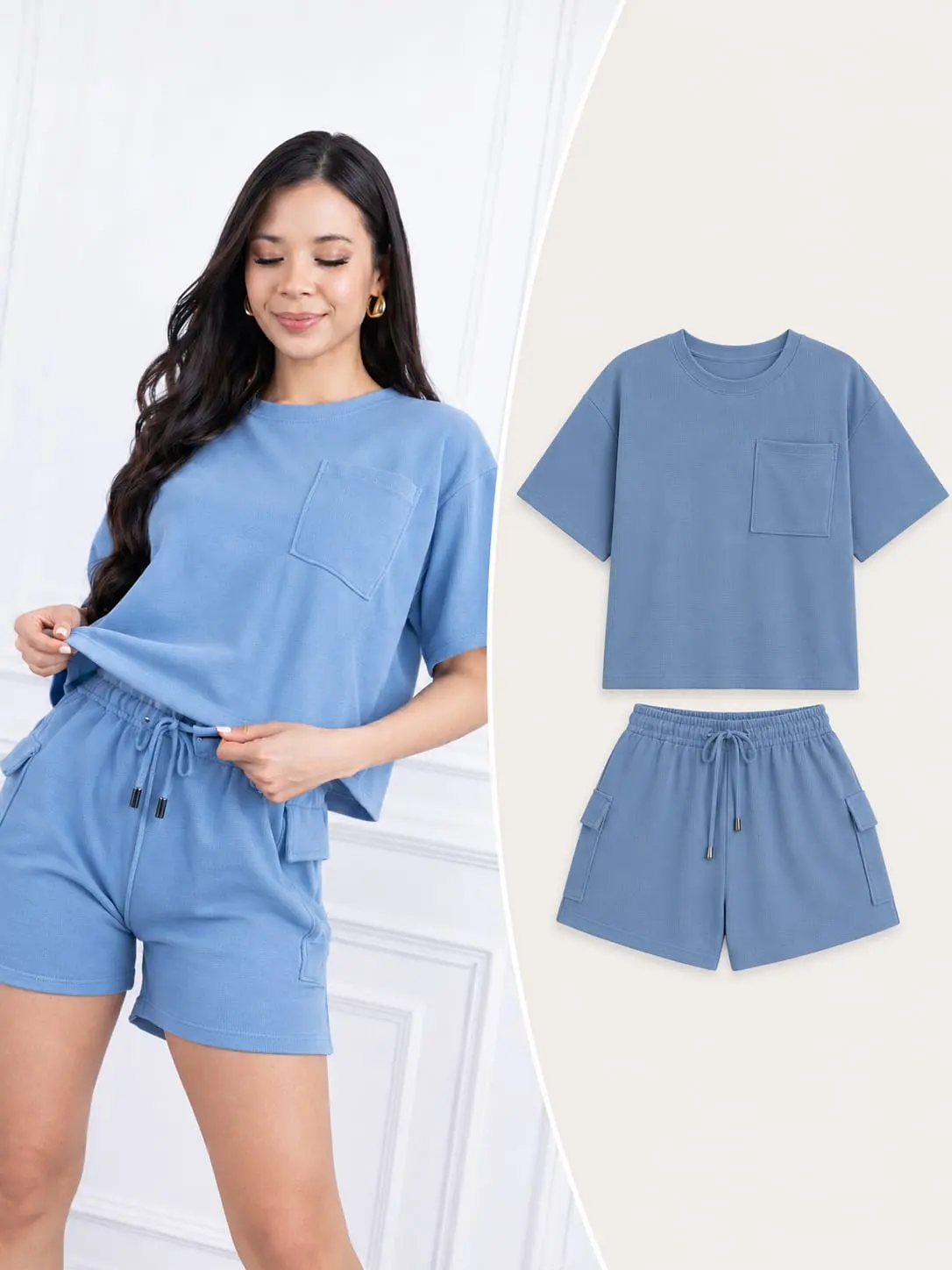 Conjunto overzise celeste