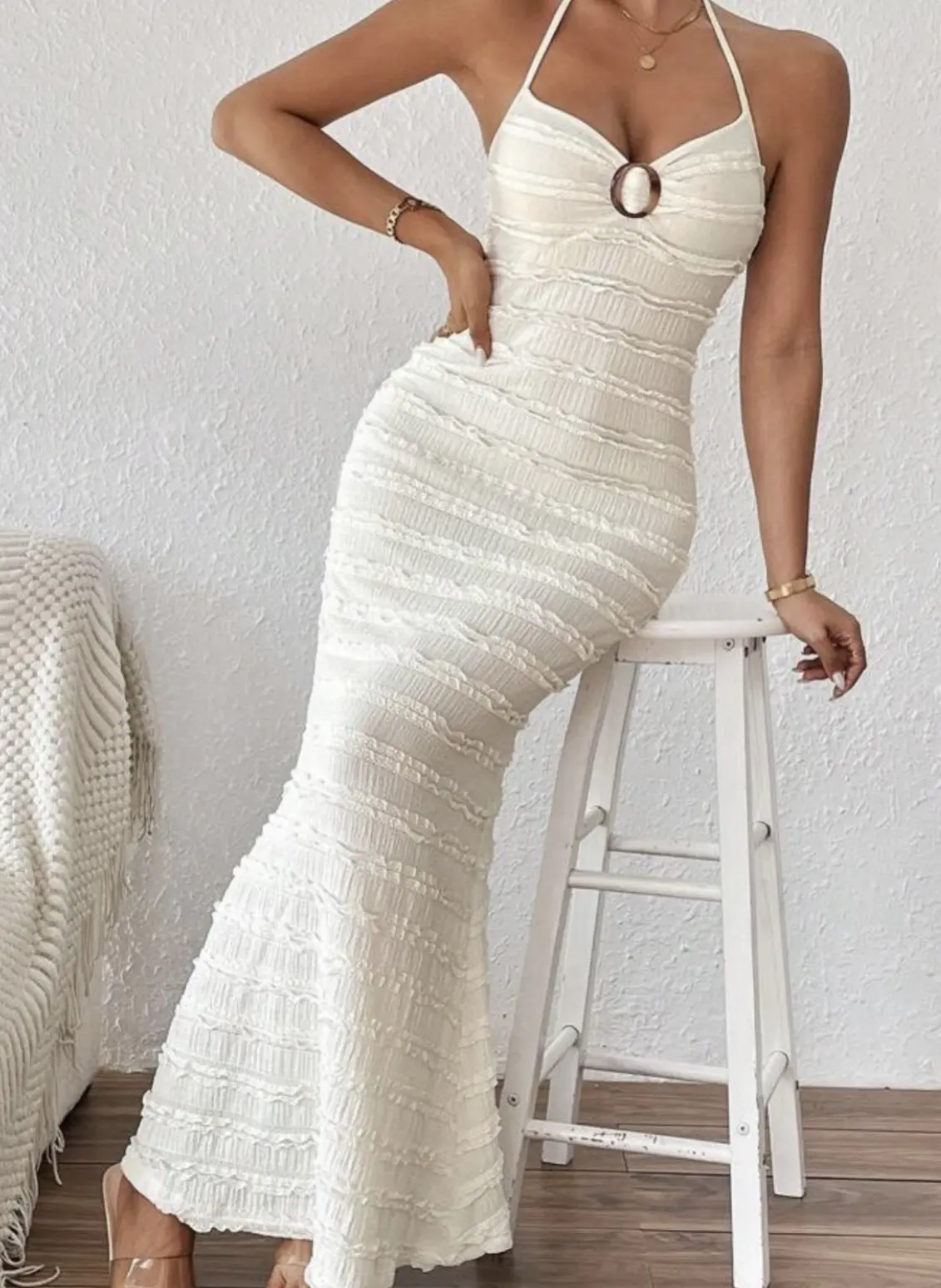 Vestido blanco largo talla xs
