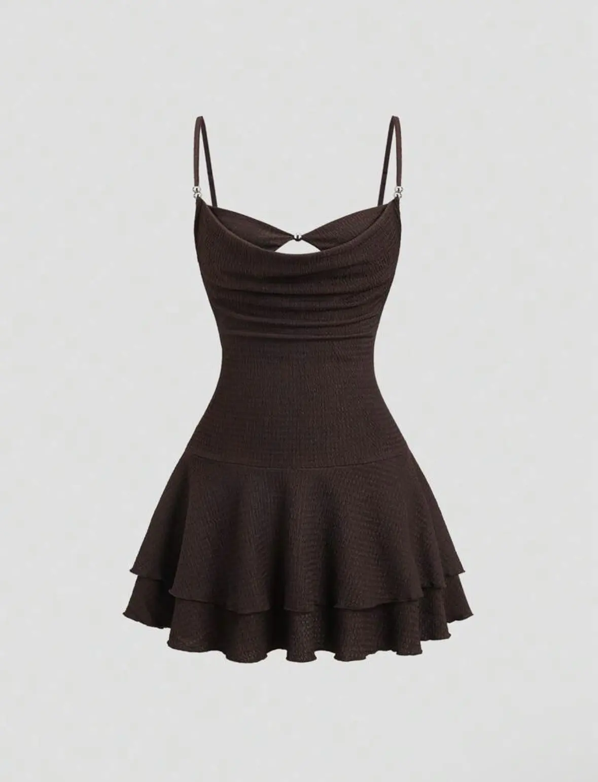 Vestido unicolor café estilo A talla SM