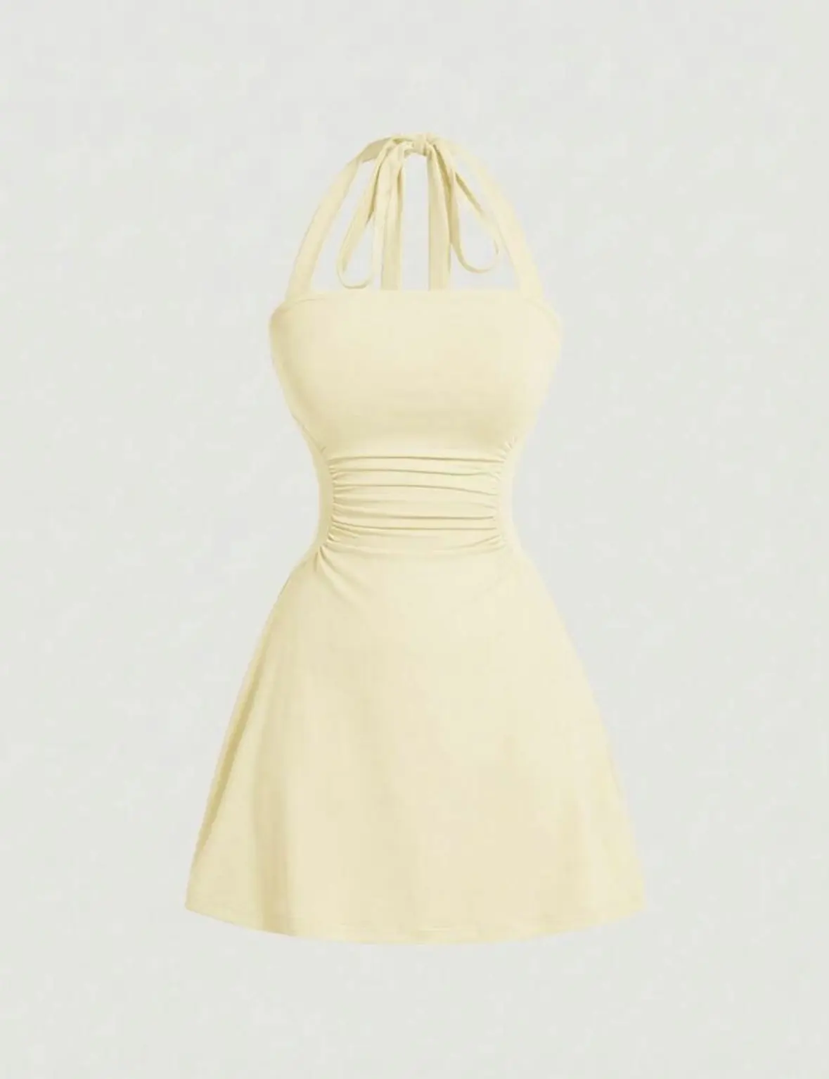 Vestido corto estilo A amarillo mantequilla Talla Xs