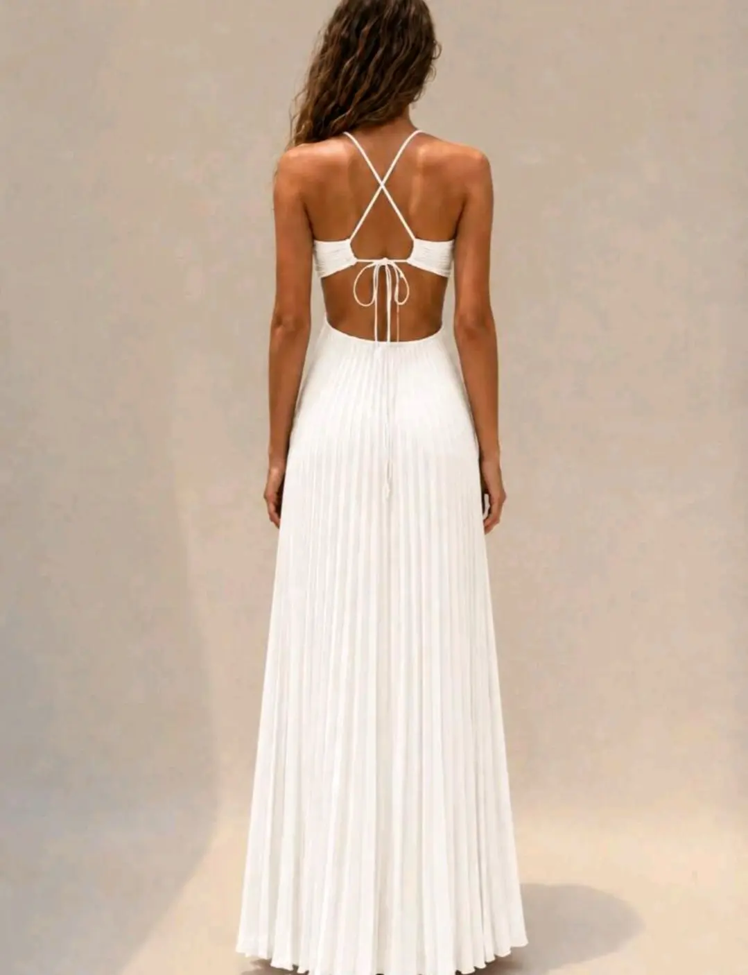 Vestido crema largo talla m new
